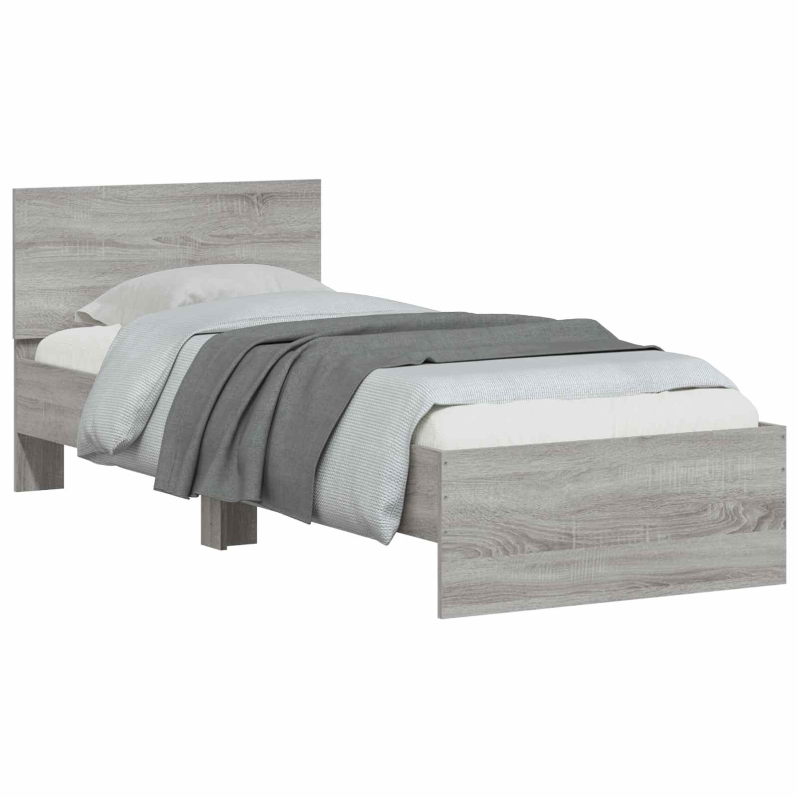 Struttura letto con testata Sonoma grigia 80 x 200 cm | homemem39