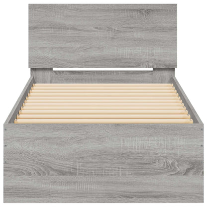 Struttura letto con testata Sonoma grigia 80 x 200 cm | homemem39