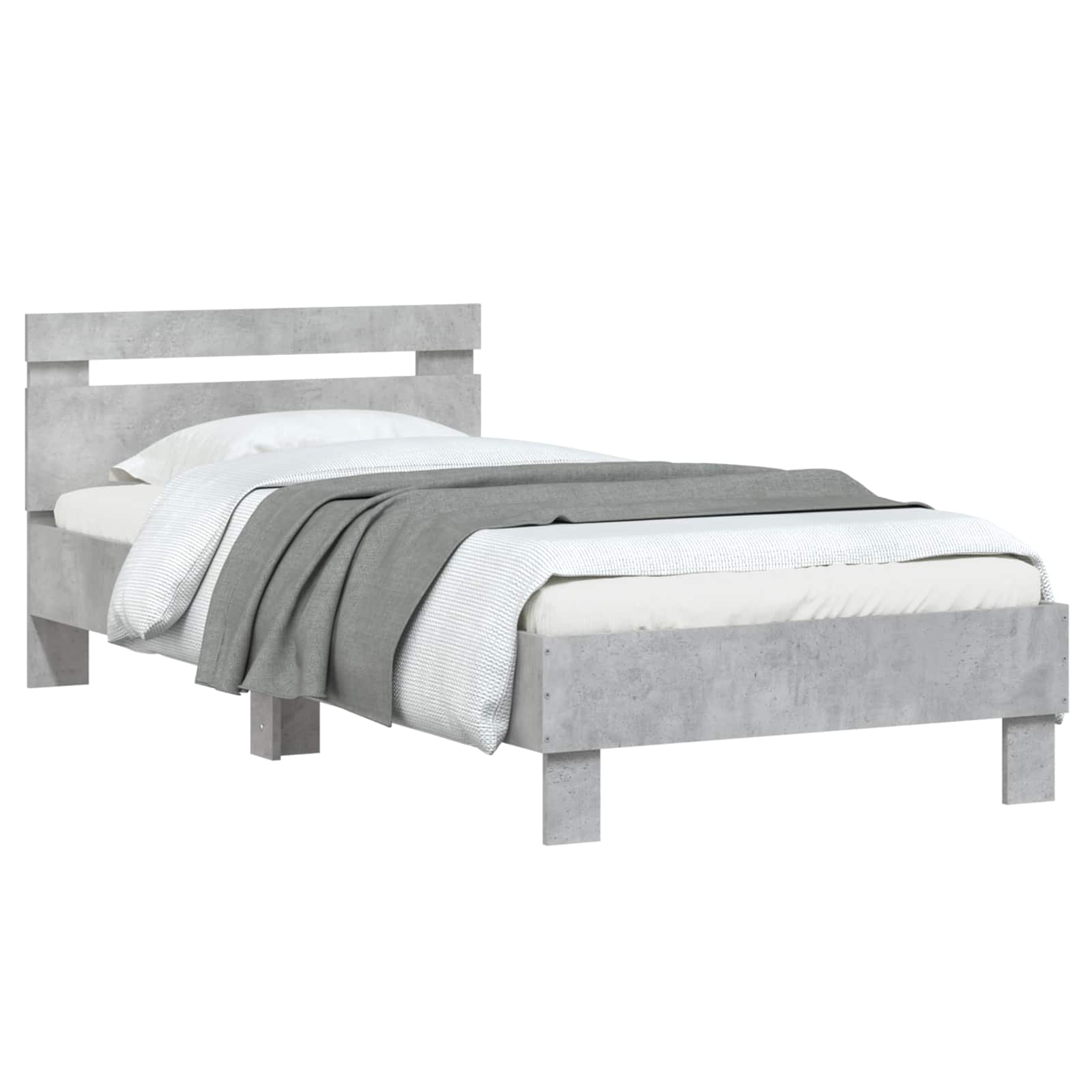 Struttura letto con testata Grigio Cemento 80 x 200 cm | homemem39