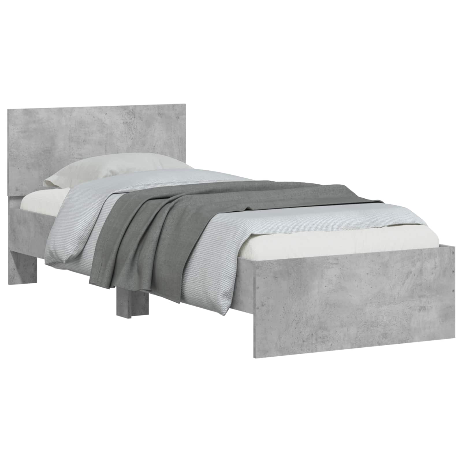 Struttura letto con testata Grigio Cemento 80 x 200 cm | homemem39