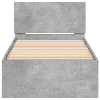 Struttura letto con testata Grigio Cemento 80 x 200 cm | homemem39