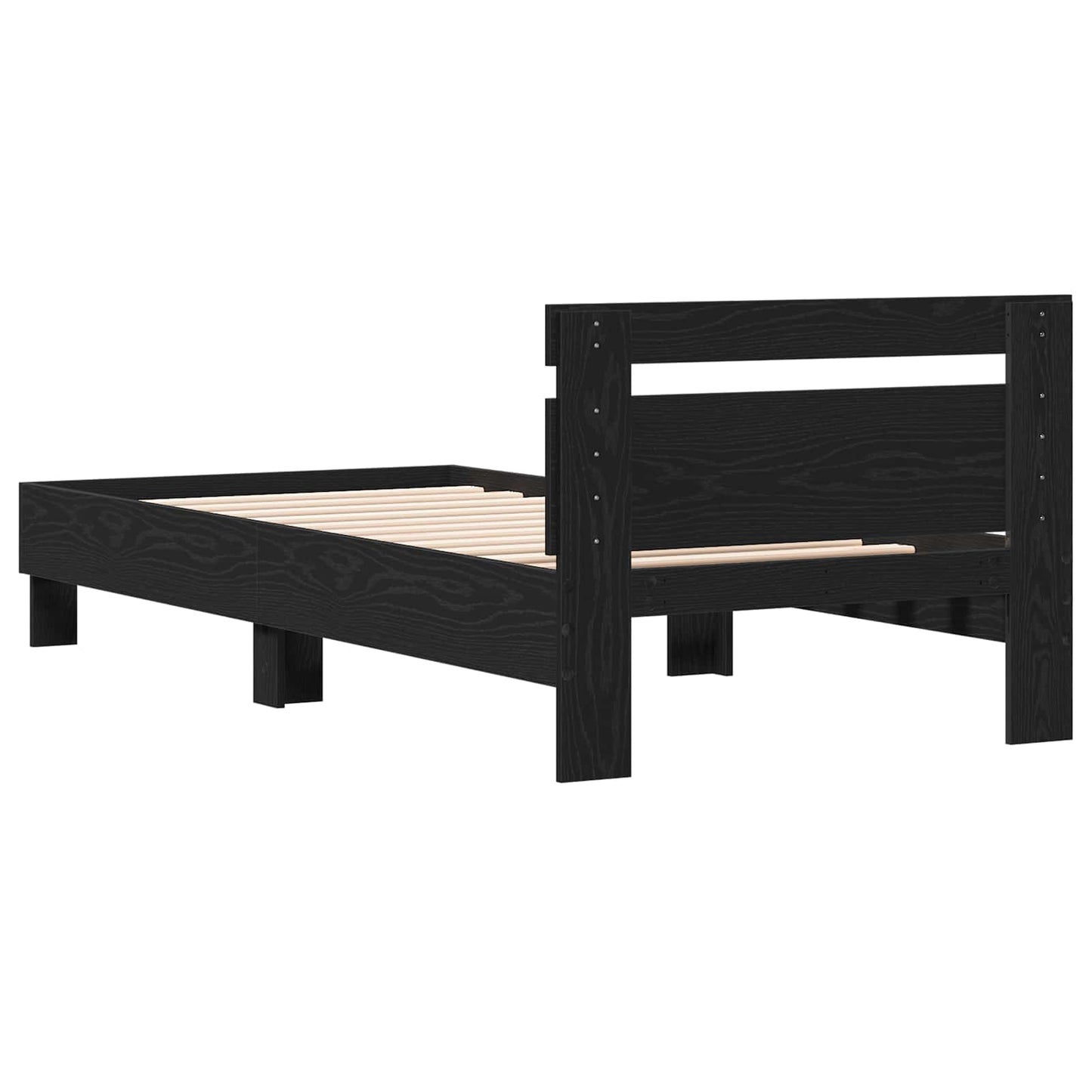 Struttura letto con testata Rovere Nero 80 x 200 cm | homemem39
