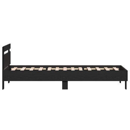 Struttura letto con testata Rovere Nero 80 x 200 cm | homemem39