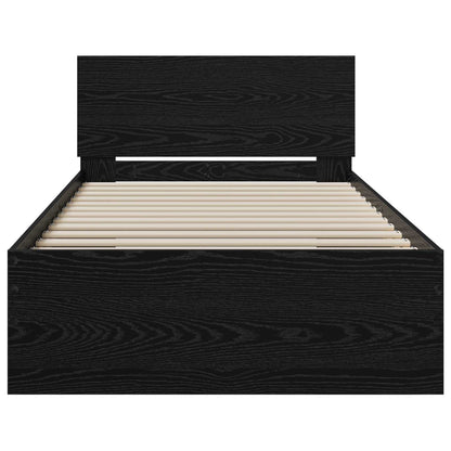 Struttura letto con testata Rovere Nero 80 x 200 cm | homemem39