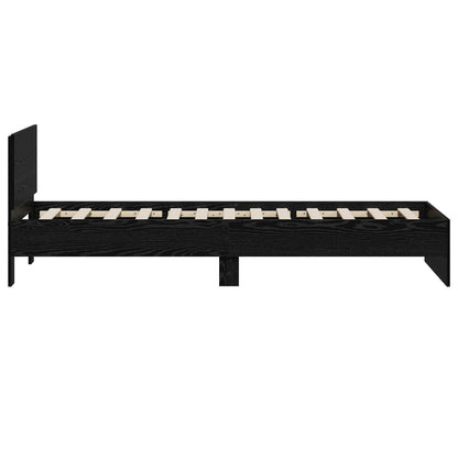 Struttura letto con testata Rovere Nero 80 x 200 cm | homemem39