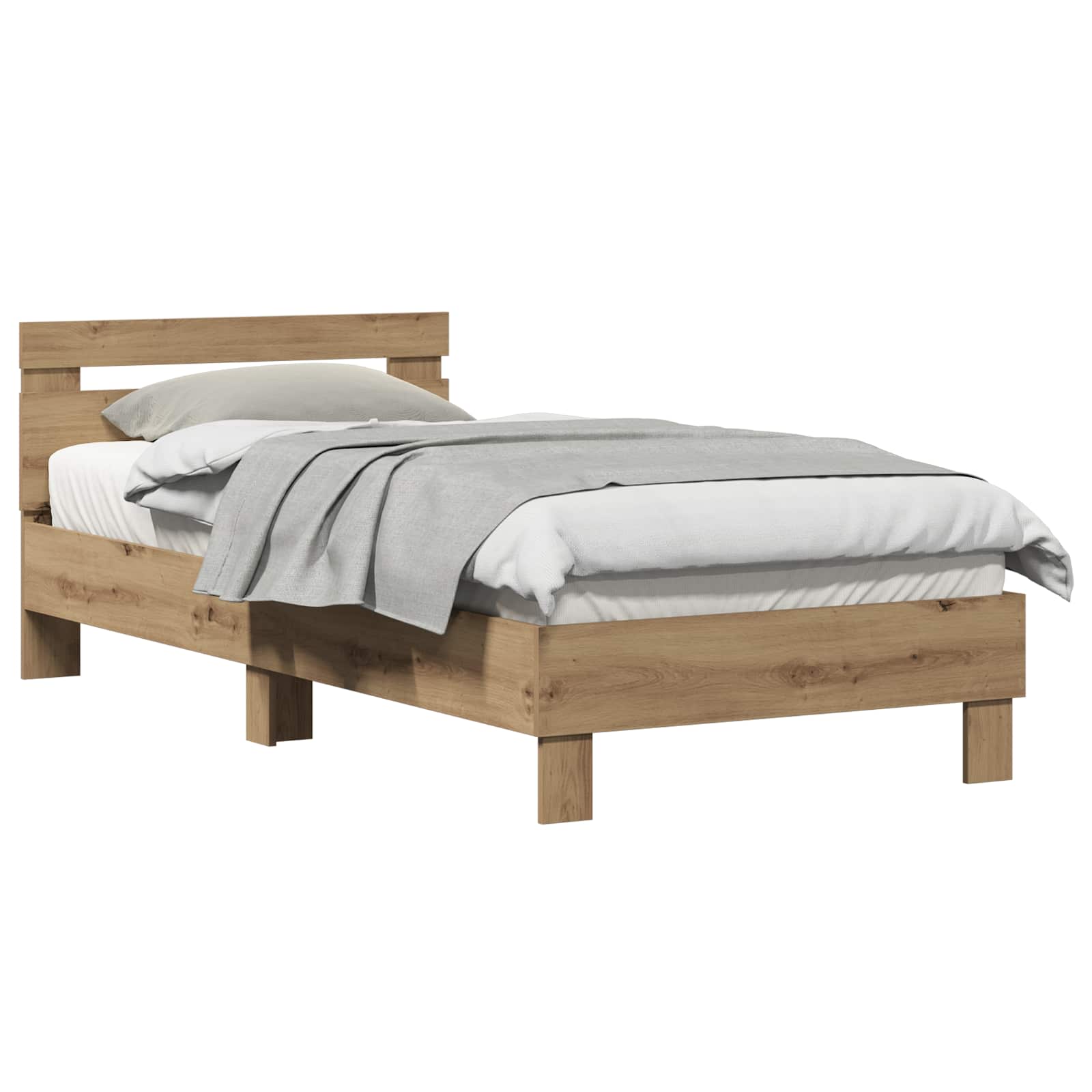 Struttura letto con testata Rovere Artigianale 80 x 200 cm | homemem39