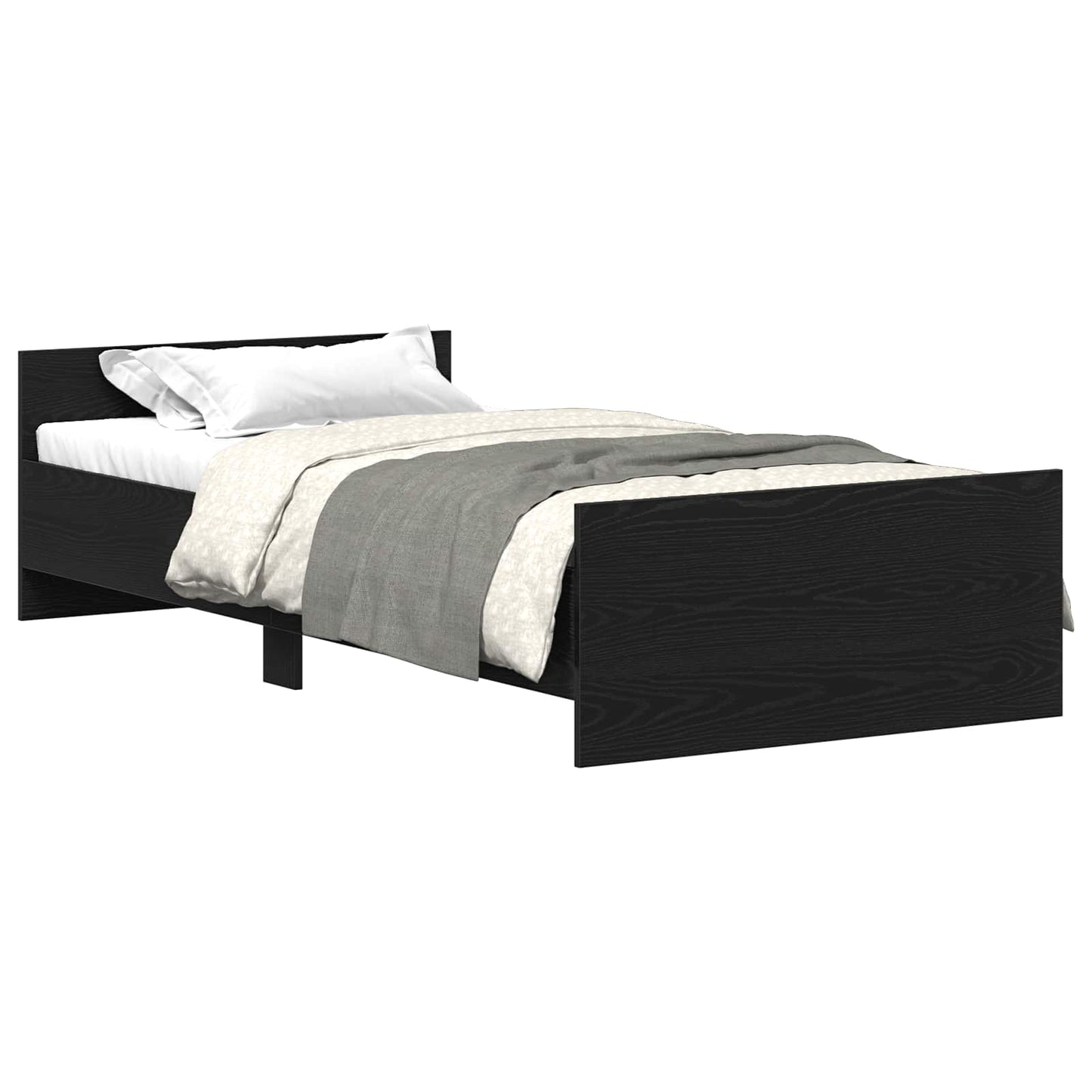 Struttura letto con testata Rovere Nero 80 x 200 cm | homemem39