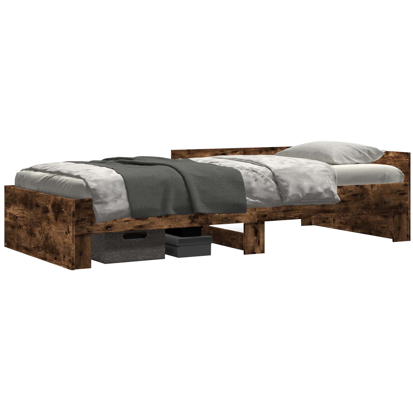 Struttura letto con testata Rovere Fumo 80 x 200 cm | homemem39