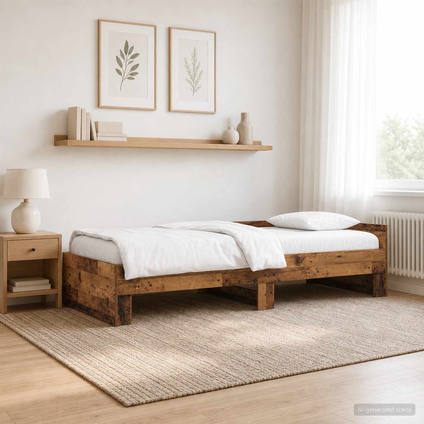 Struttura letto con testata Legno antico 80 x 200 cm | homemem39