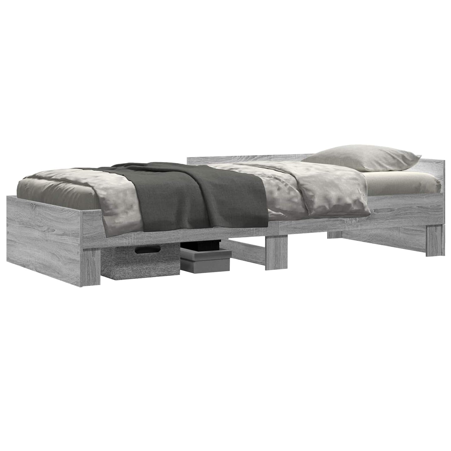 Struttura letto con testata Sonoma grigio 80 x 200 cm | homemem39