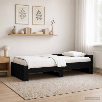 Struttura letto con testata Rovere Nero 80 x 200 cm | homemem39