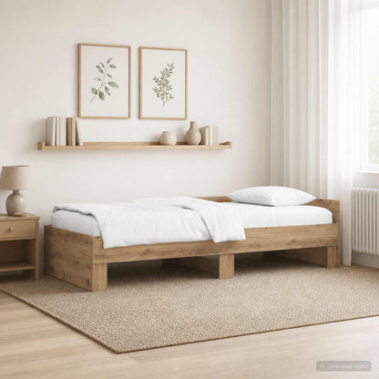 Struttura letto con testata Rovere Artigianale 80 x 200 cm | homemem39