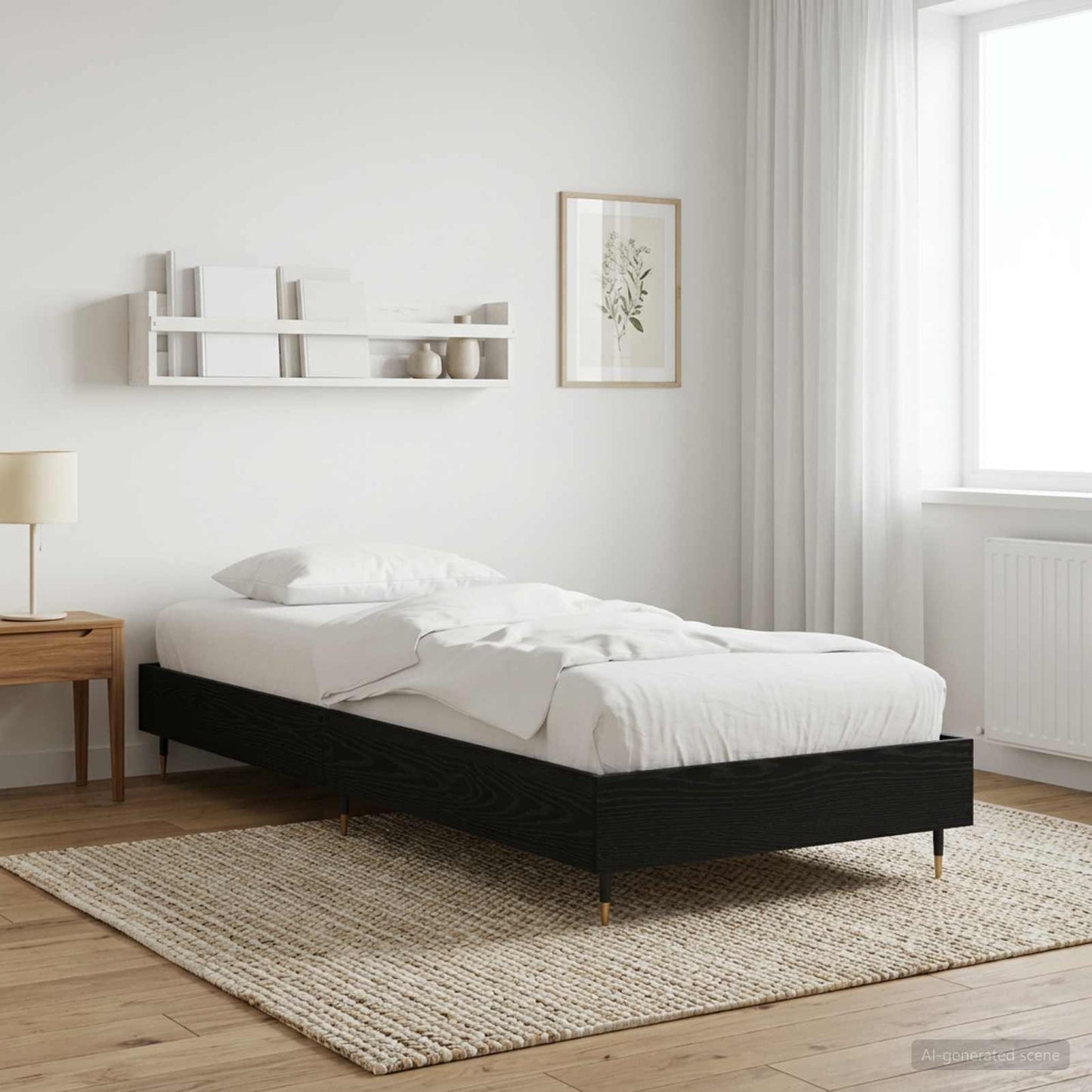 Struttura del letto Rovere Nero 80 x 200 cm | homemem39