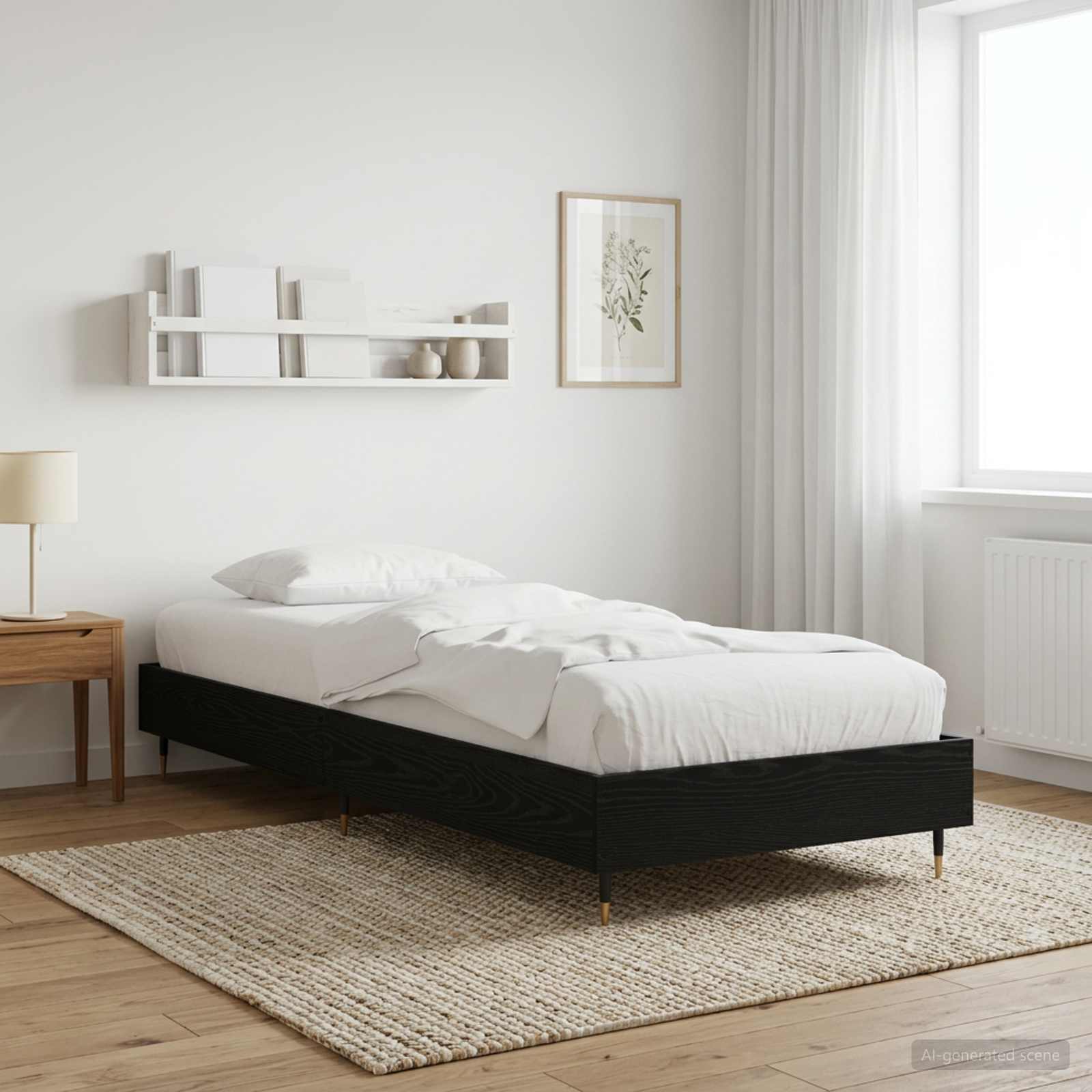Struttura del letto Rovere Nero 80 x 200 cm | homemem39