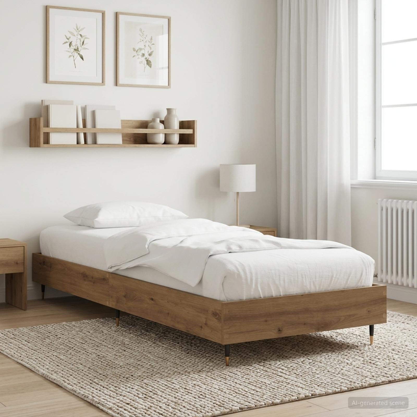Struttura del letto Rovere Artigianale 80 x 200 cm | homemem39