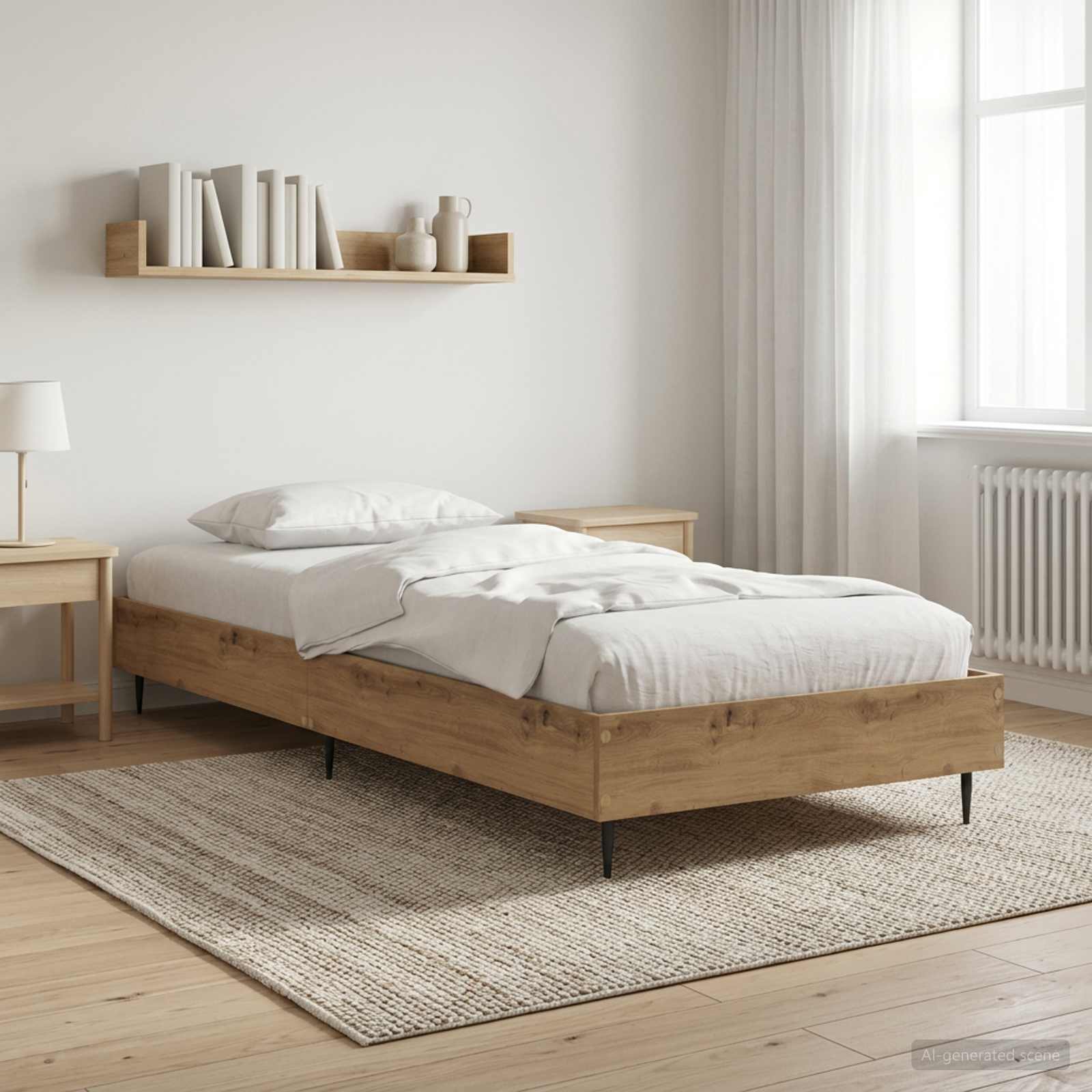 Struttura del letto Rovere Artigianale 80 x 200 cm | homemem39