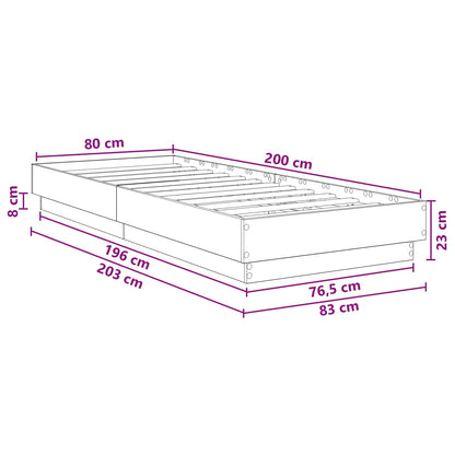 Struttura letto a pavimento Rovere Sonoma 80 x 200 cm | homemem39