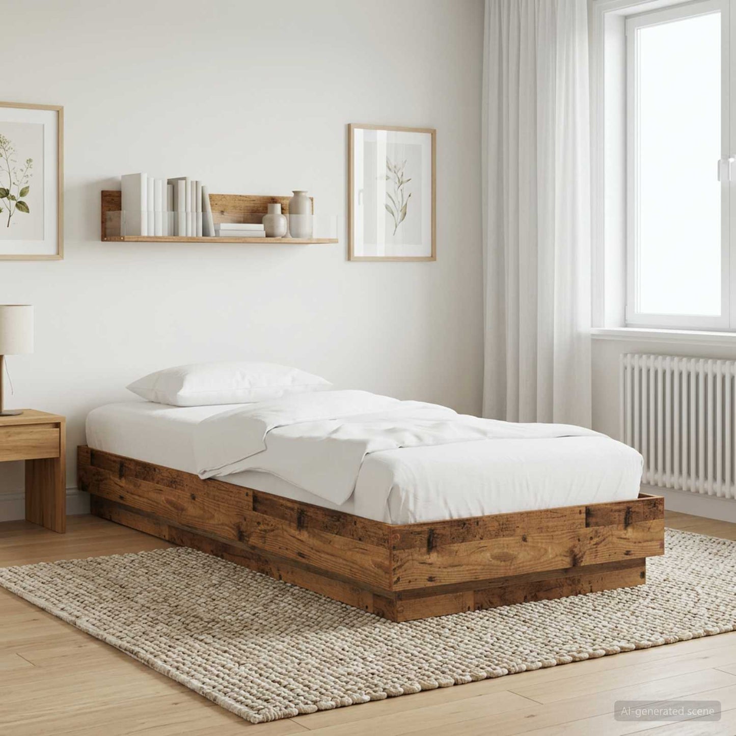 Struttura letto a pavimento Legno antico 80 x 200 cm | homemem39