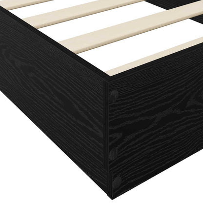 Struttura letto a pavimento Rovere Nero 80 x 200 cm | homemem39