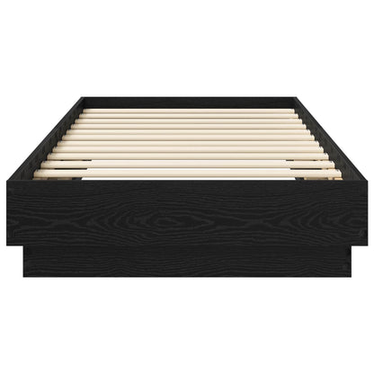 Struttura letto a pavimento Rovere Nero 80 x 200 cm | homemem39