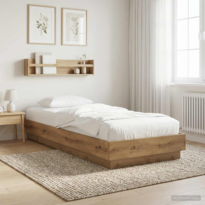 Struttura letto a pavimento Rovere Artigianale 80 x 200 cm | homemem39