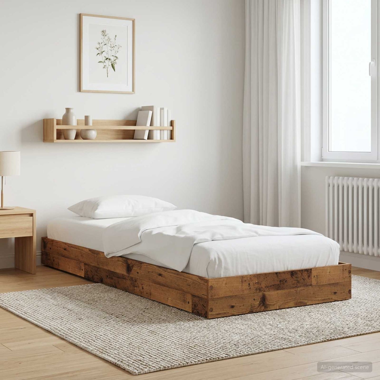 Struttura letto a pavimento Legno antico 80 x 200 cm