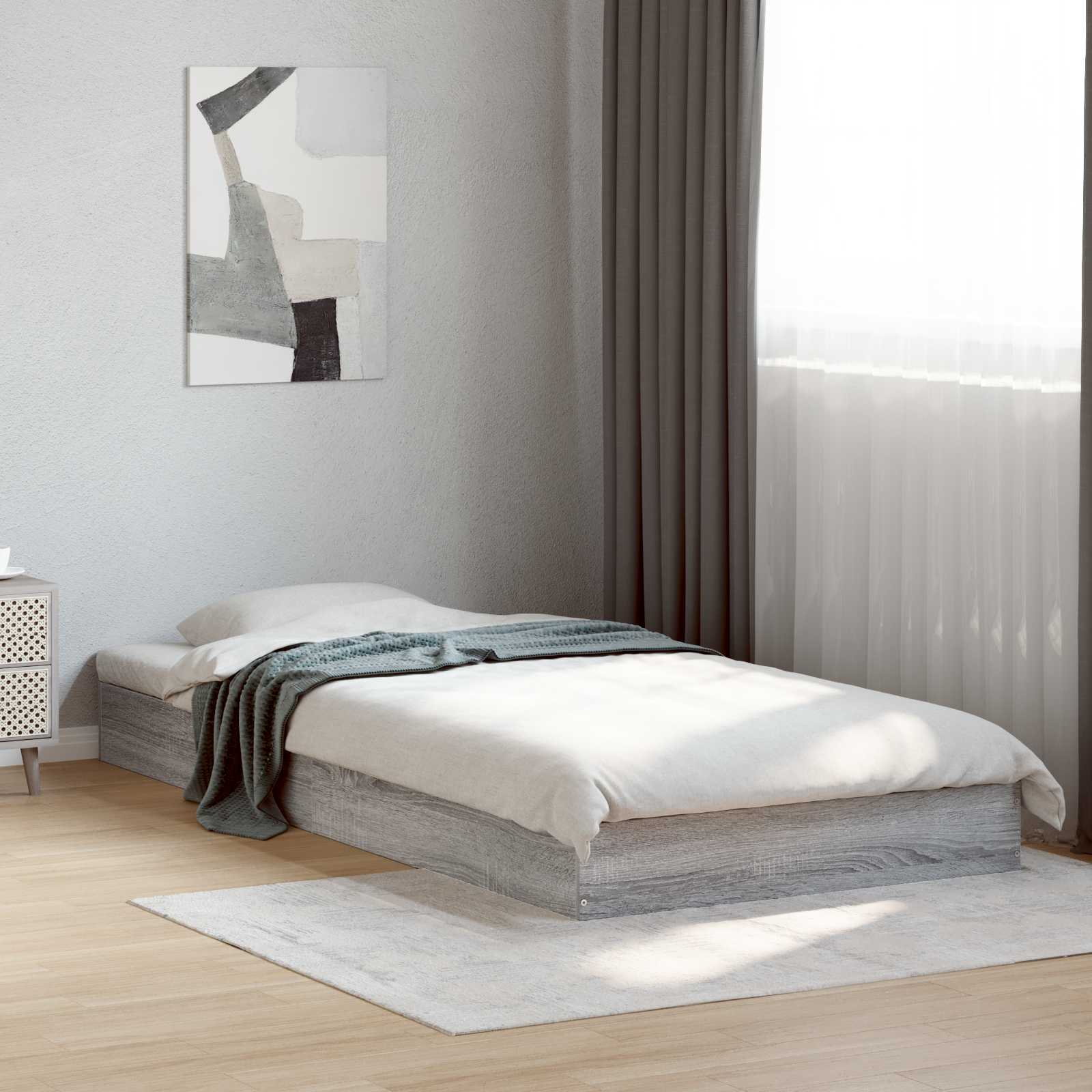 Struttura letto a pavimento Sonoma grigio 80 x 200 cm | homemem39
