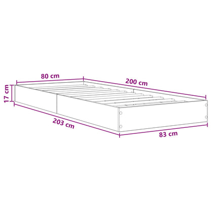 Struttura letto a pavimento Sonoma grigio 80 x 200 cm | homemem39