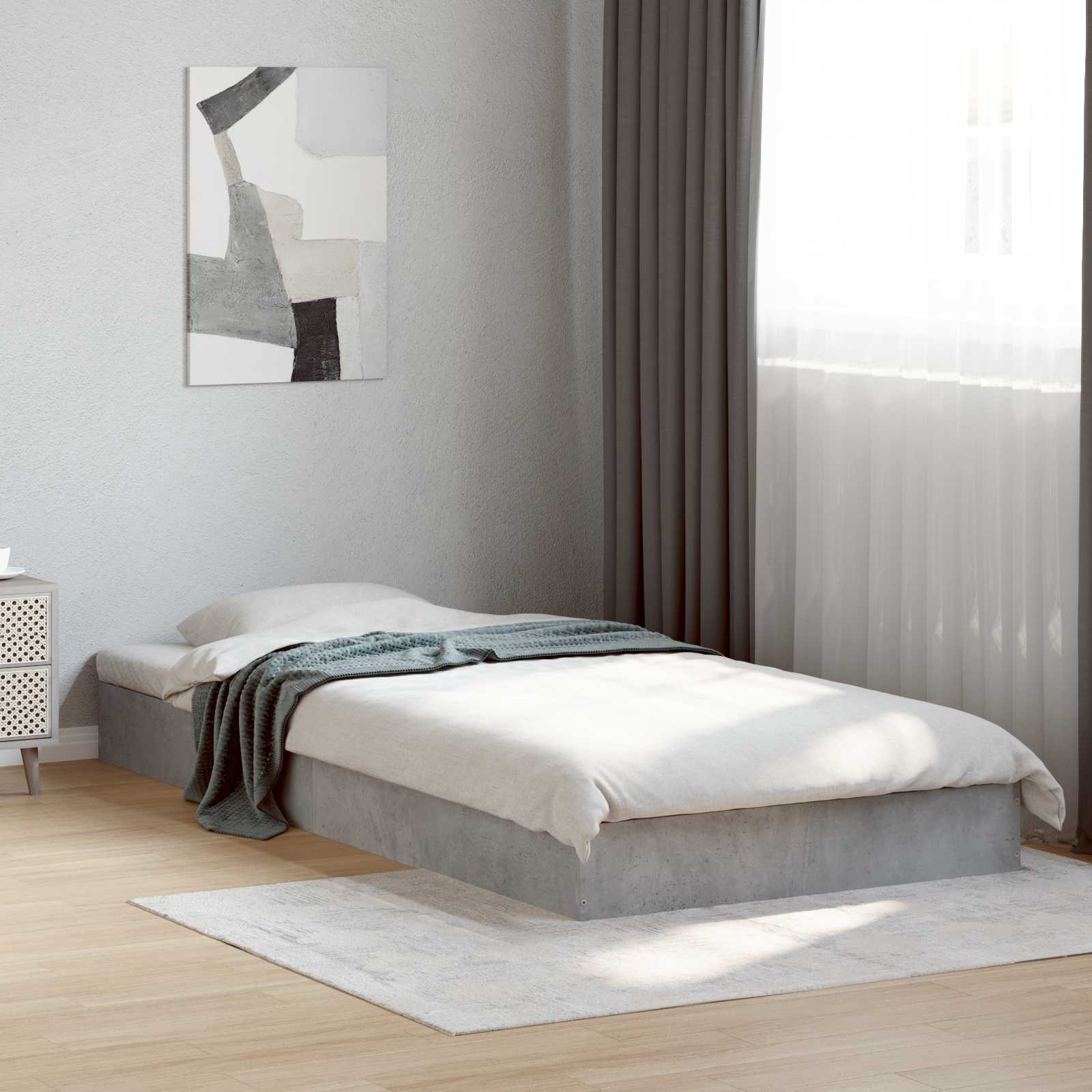 Struttura letto a pavimento Grigio Cemento 80 x 200 cm | homemem39