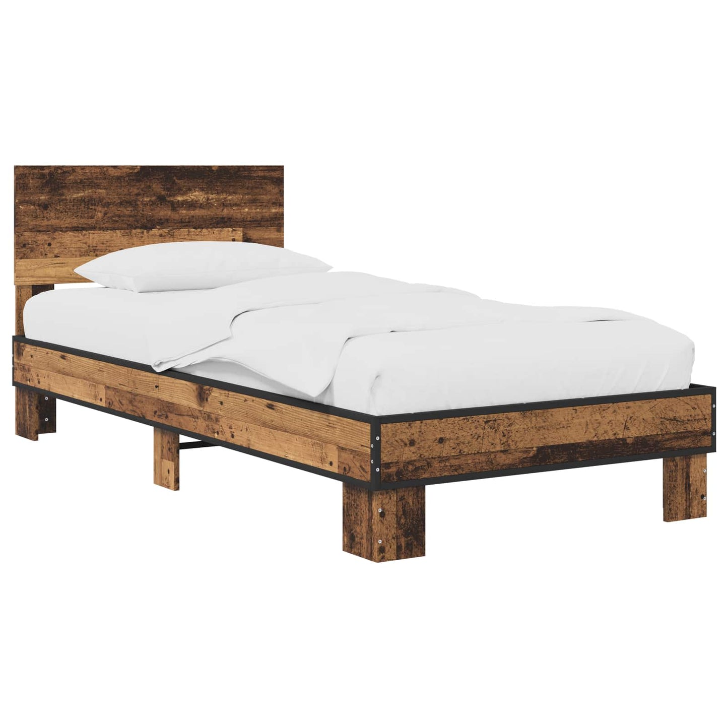 Struttura letto con testata Legno antico 80 x 200 cm | homemem39