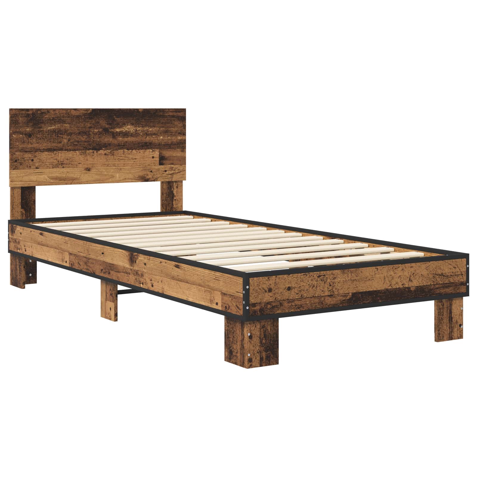 Struttura letto con testata Legno antico 80 x 200 cm | homemem39