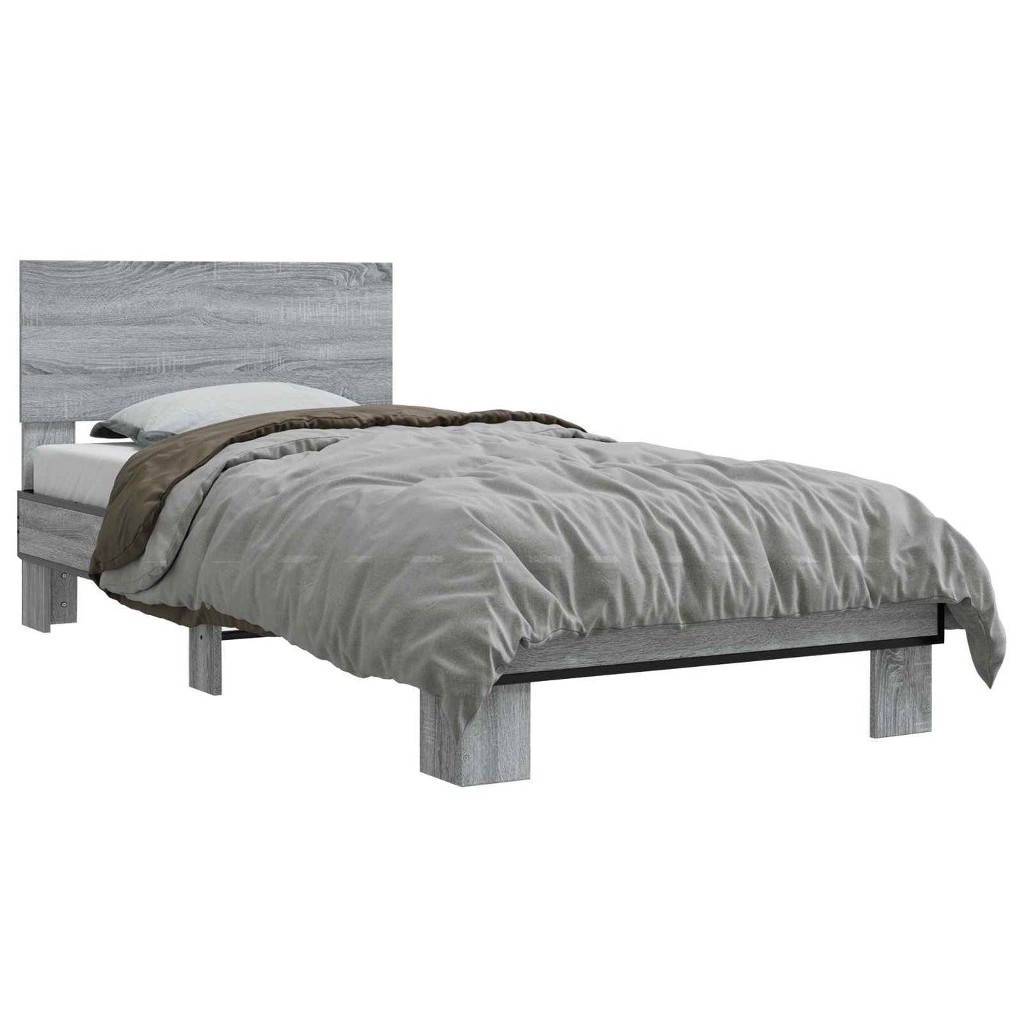 Struttura letto con testata Sonoma grigio 80 x 200 cm | homemem39