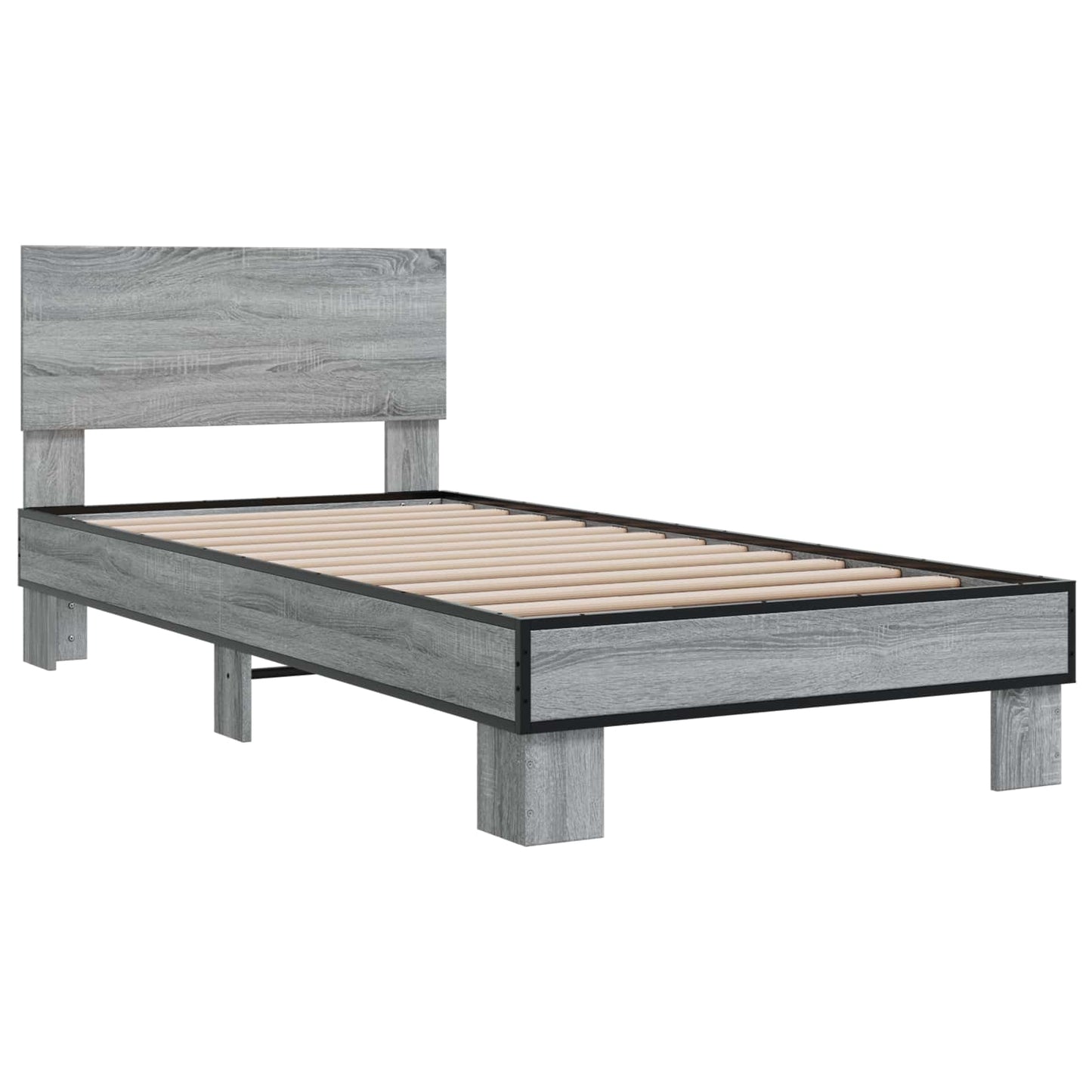 Struttura letto con testata Sonoma grigio 80 x 200 cm | homemem39
