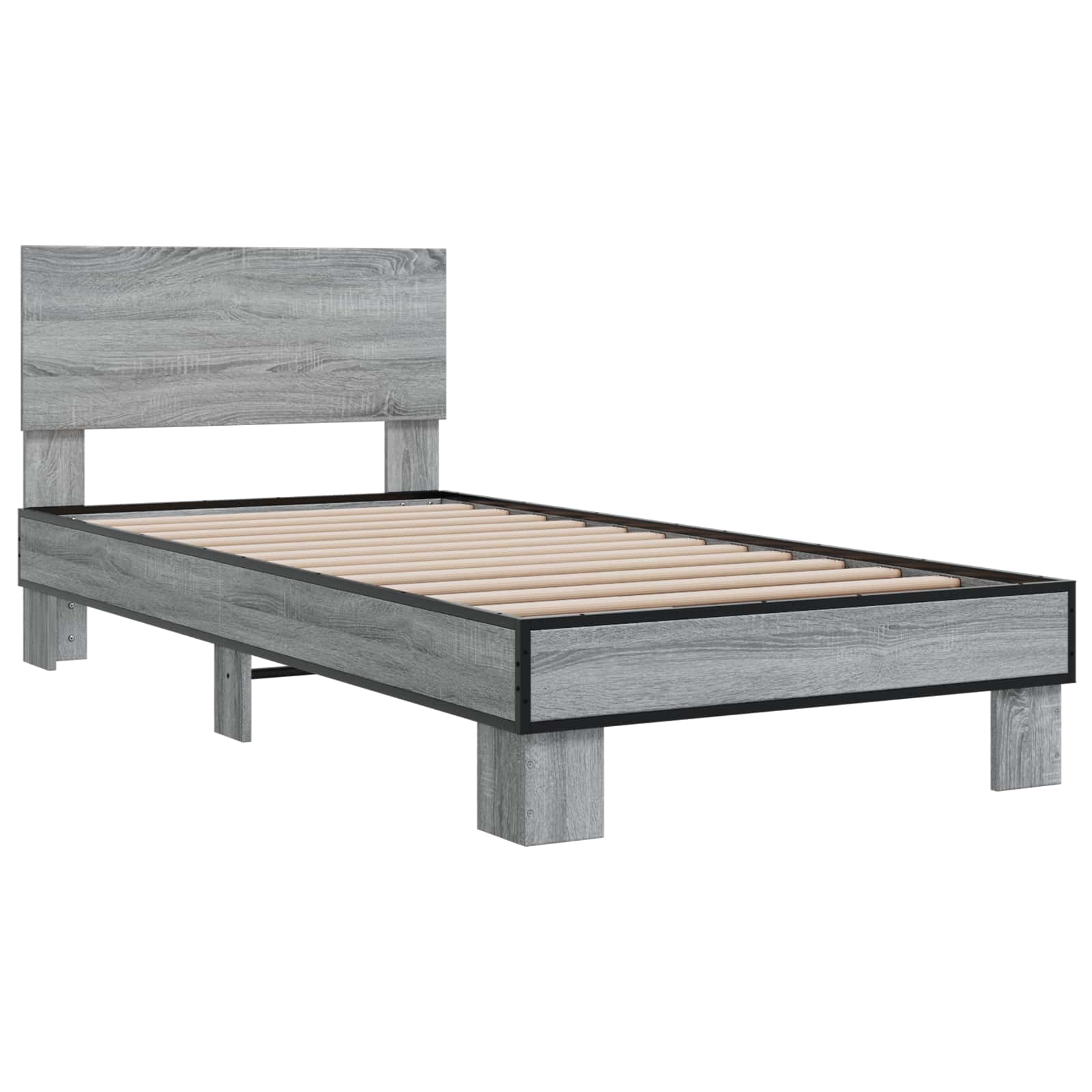 Struttura letto con testata Sonoma grigio 80 x 200 cm | homemem39