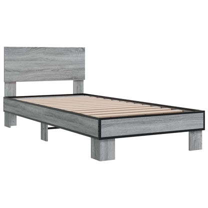 Struttura letto con testata Sonoma grigio 80 x 200 cm | homemem39