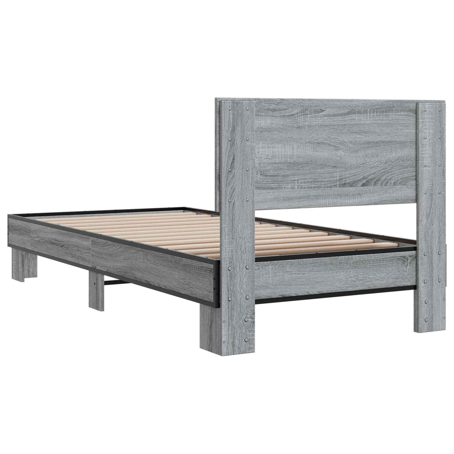 Struttura letto con testata Sonoma grigio 80 x 200 cm | homemem39