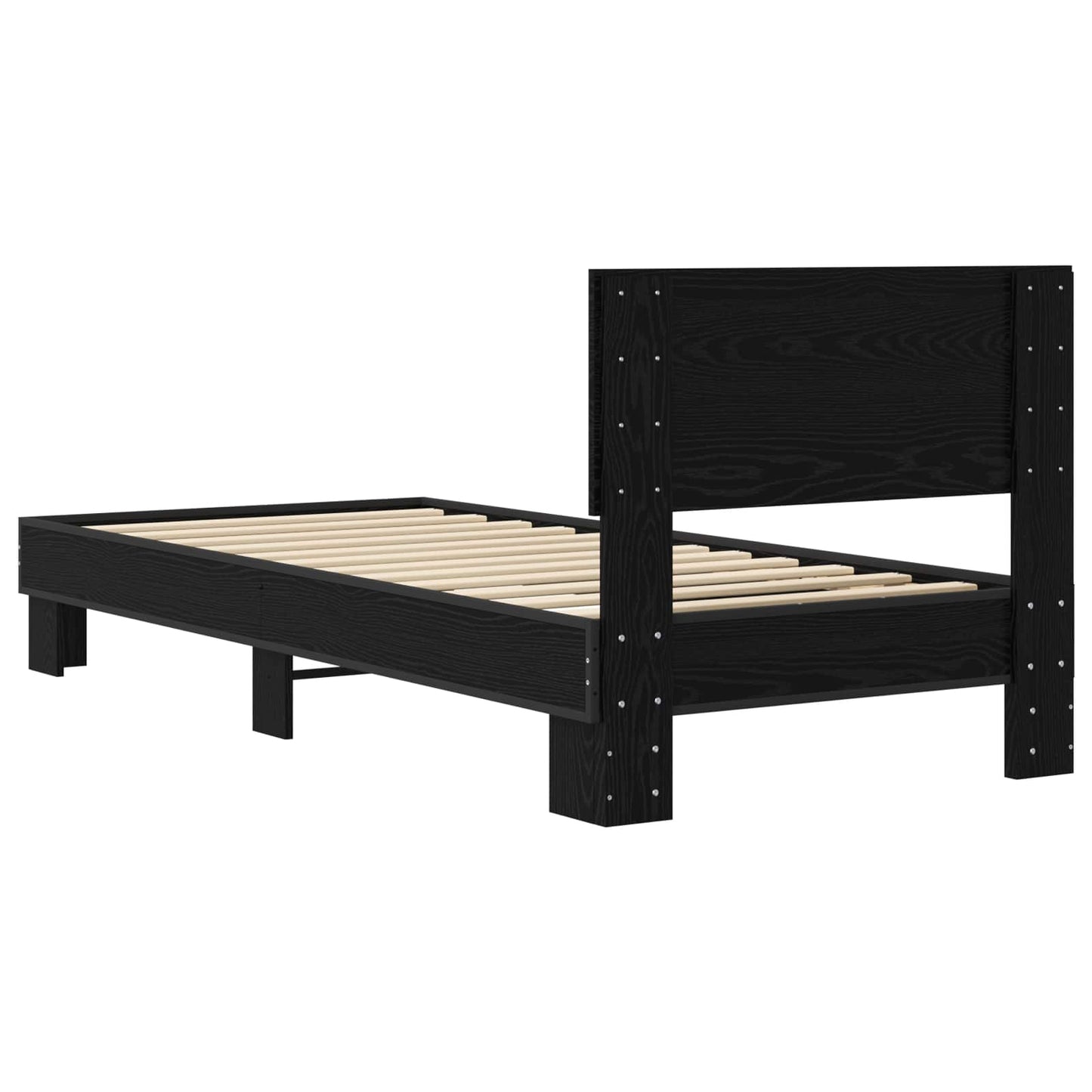 Struttura letto con testata Rovere Nero 80 x 200 cm | homemem39