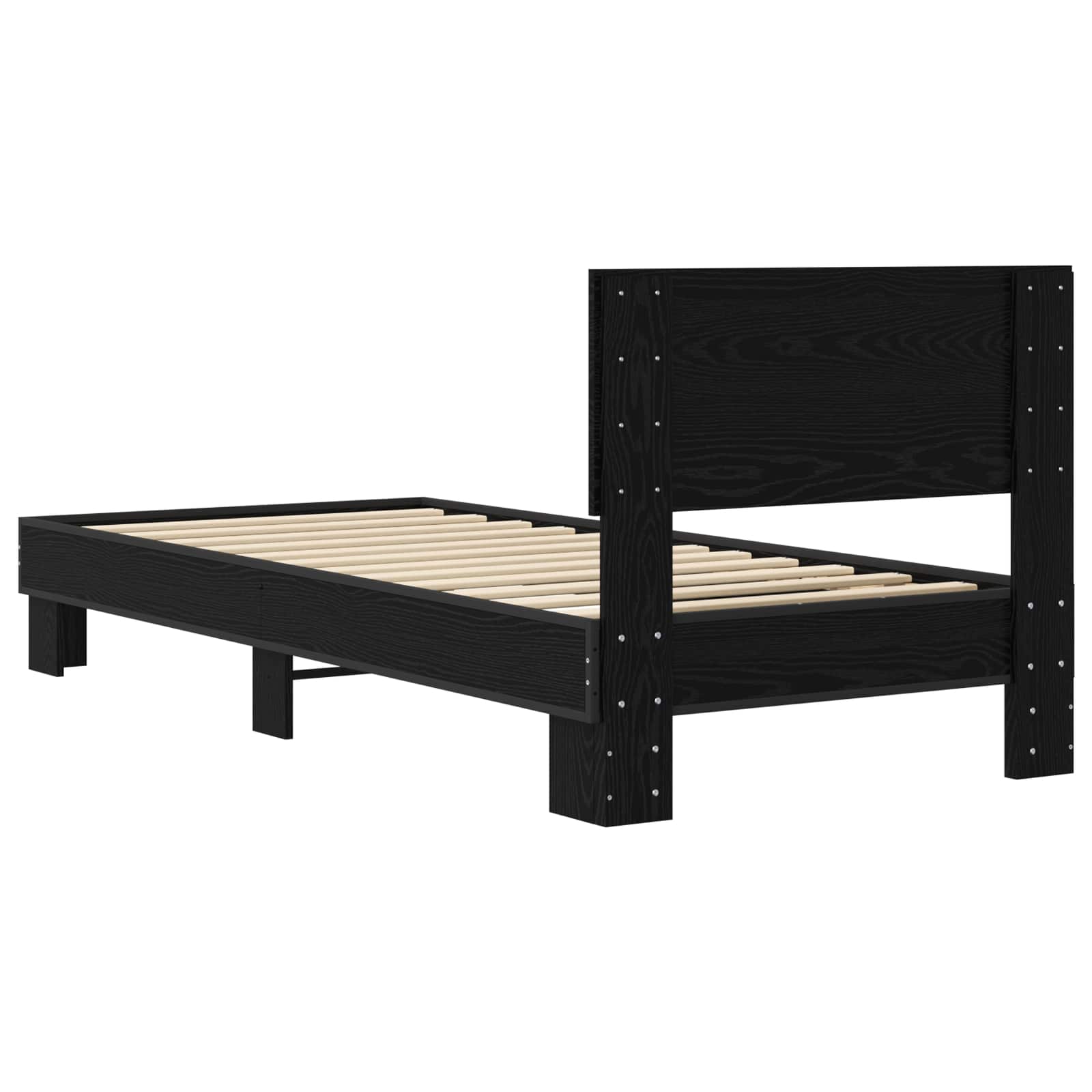 Struttura letto con testata Rovere Nero 80 x 200 cm | homemem39