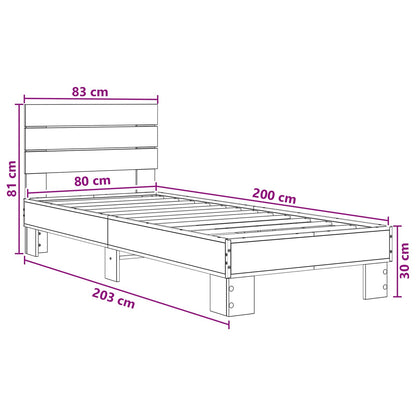 Struttura letto con testata Rovere Sonoma 80 x 200 cm | homemem39