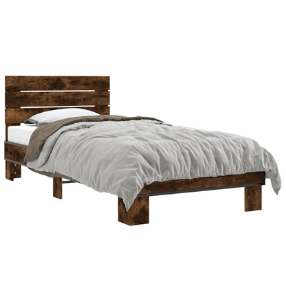Struttura letto con testata Rovere Fumo 80 x 200 cm | homemem39