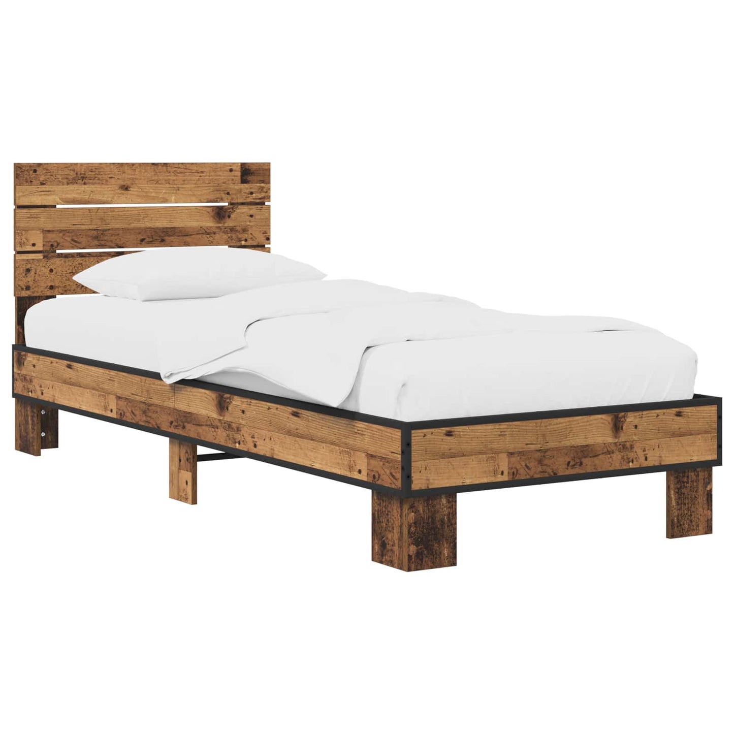 Struttura letto con testata Legno antico 80 x 200 cm | homemem39