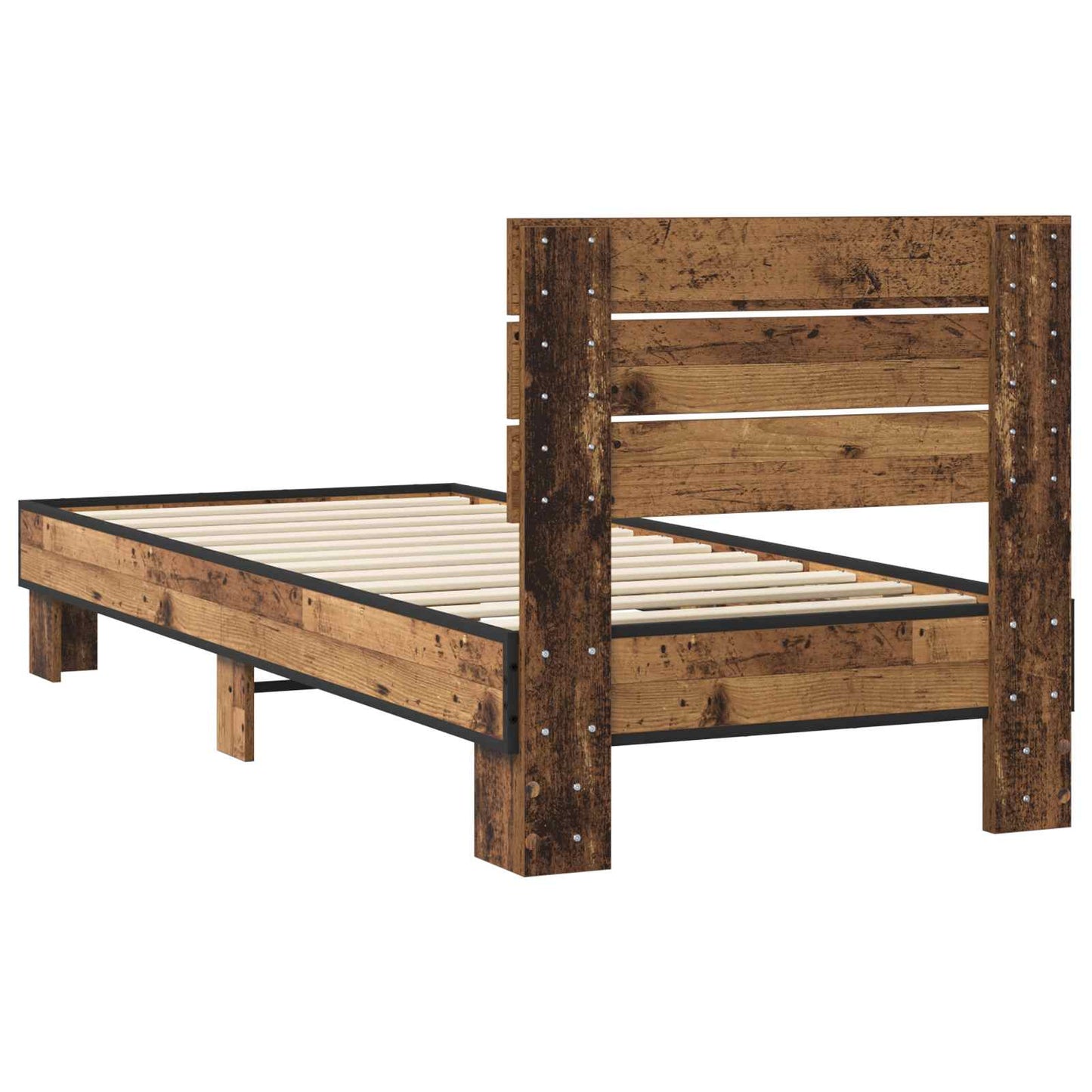 Struttura letto con testata Legno antico 80 x 200 cm | homemem39