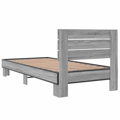 Struttura letto con testata Sonoma grigio 80 x 200 cm | homemem39