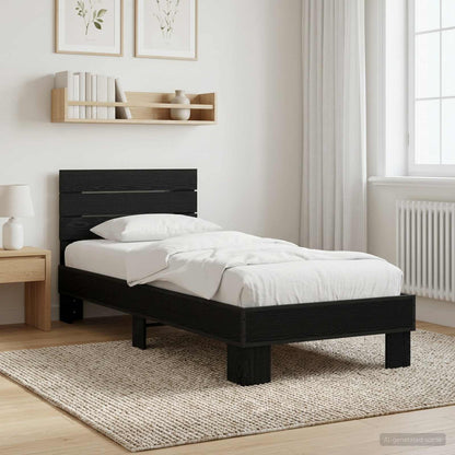 Struttura letto con testata Rovere Nero 80 x 200 cm