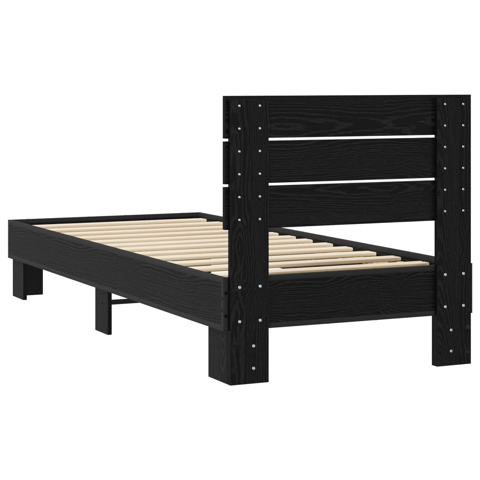 Struttura letto con testata Rovere Nero 80 x 200 cm | homemem39