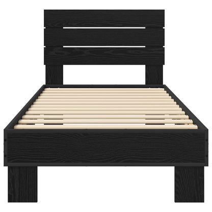 Struttura letto con testata Rovere Nero 80 x 200 cm | homemem39