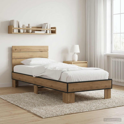 Struttura letto con testata Rovere Artigianale 80 x 200 cm | homemem39