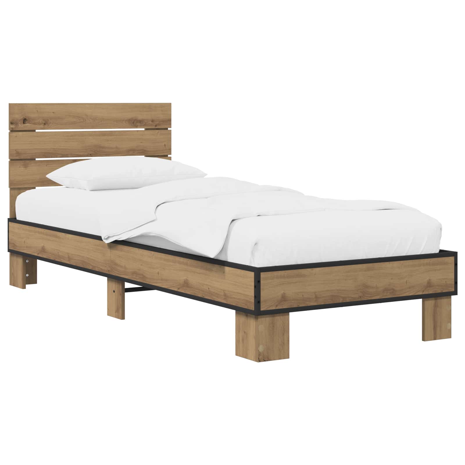 Struttura letto con testata Rovere Artigianale 80 x 200 cm | homemem39