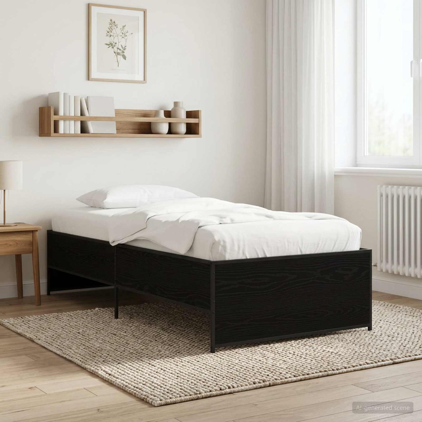 Struttura del letto Rovere Nero 80 x 200 cm | homemem39