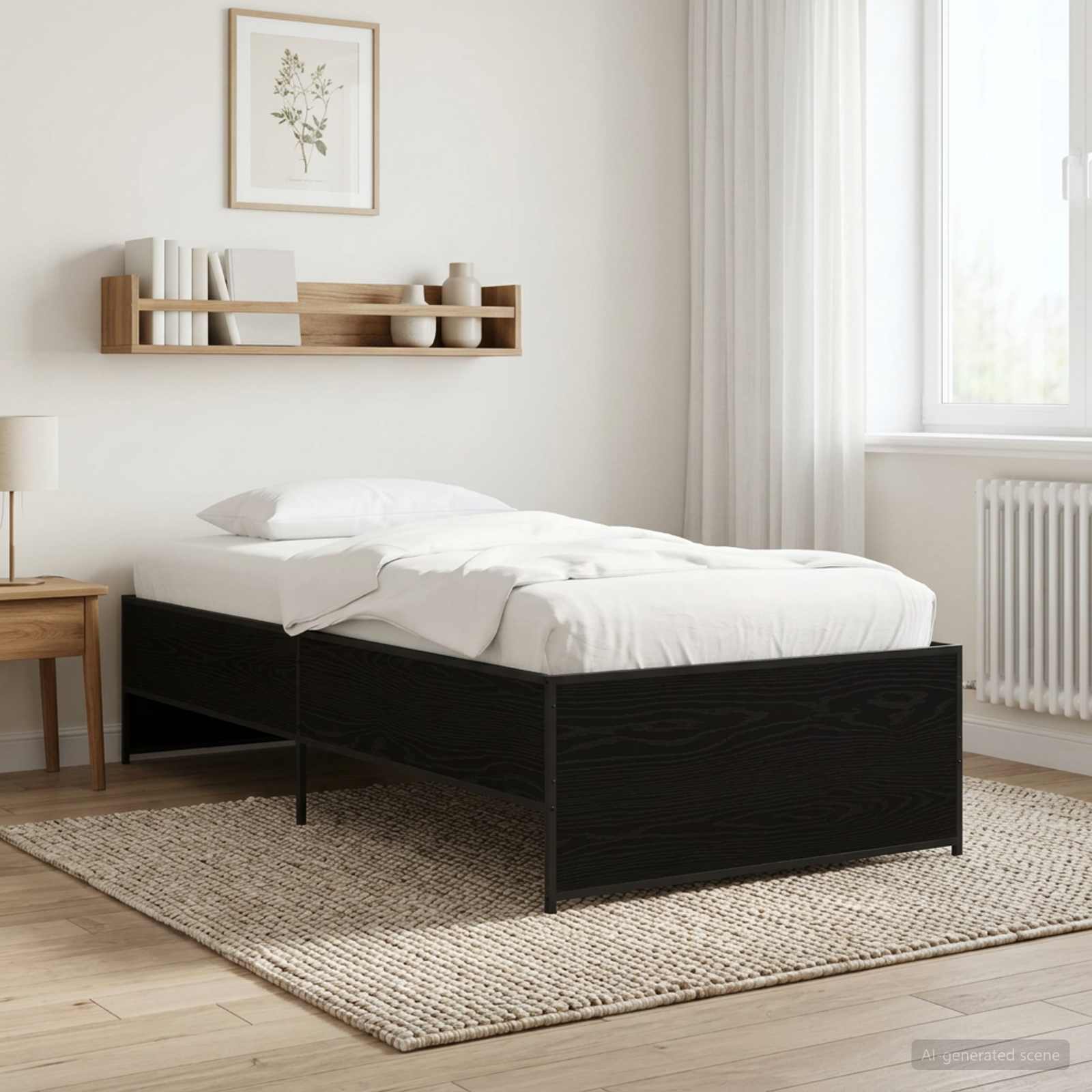 Struttura del letto Rovere Nero 80 x 200 cm | homemem39